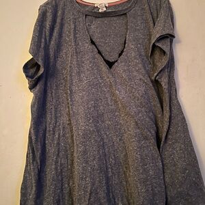 Gray Women's Cut Top